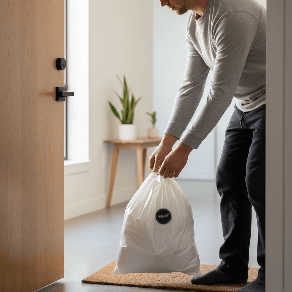 Household waste bin with everyday trash bags
